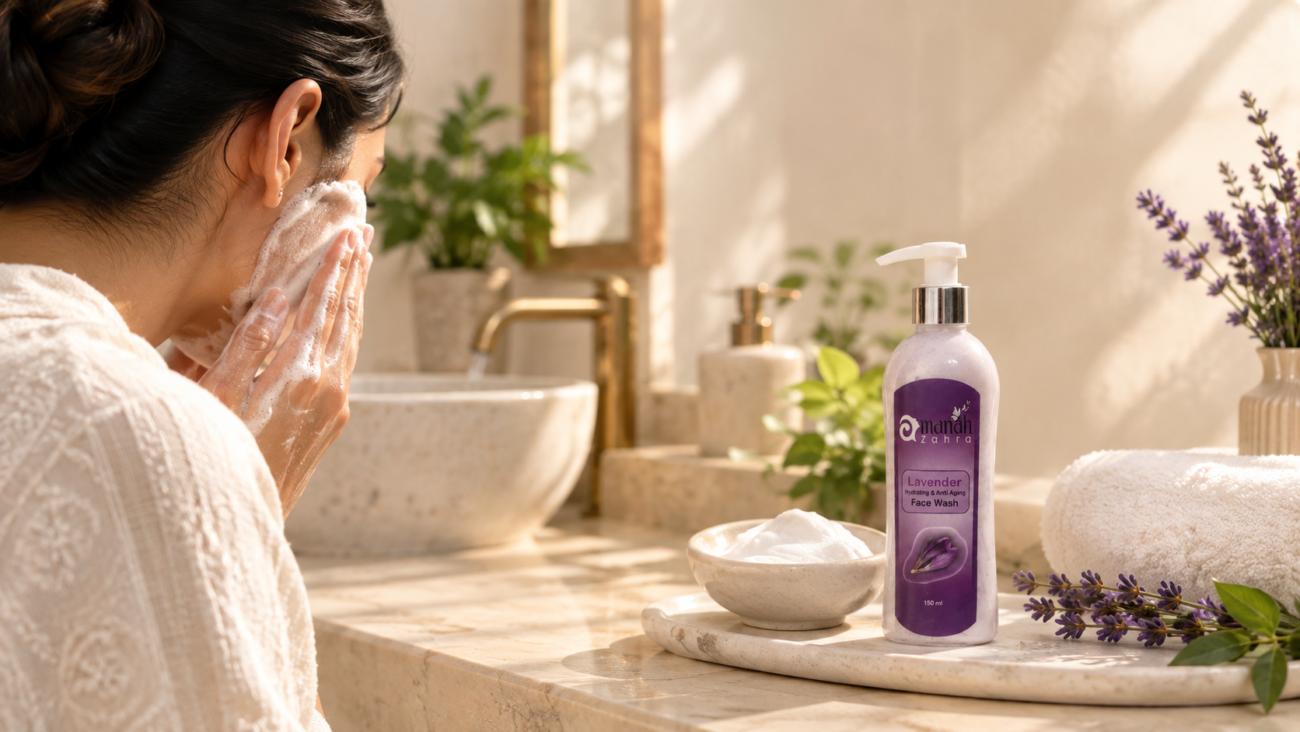 Gentle face wash routine for oily skin in Pakistan