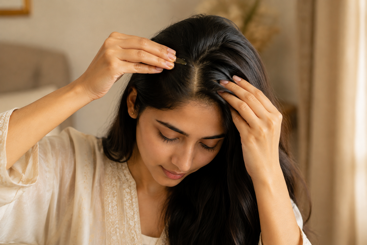 preparing scalp for oiling